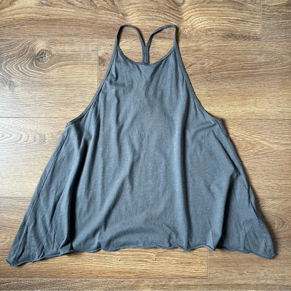 Hollister Grey Flowy Racerback Tank Top Size Small